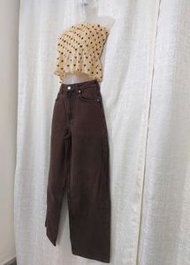 Wide-Leg Brown BaggyJeans