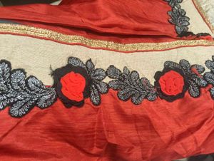 Beautiful Red and gray with embroidery