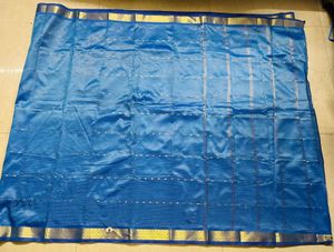 Stunning Blue Silk Saree with Gold Border