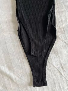 Black Puff Sleeve Bodysuit