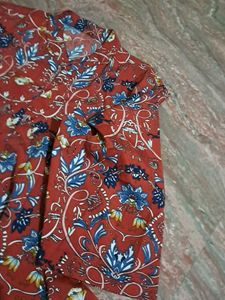 Boho Floral Print Button-Up Shirt