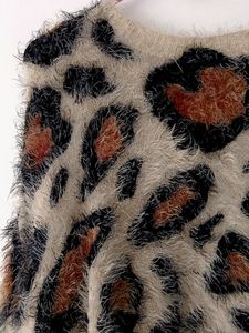 Cheetah Print Fur Sweater Top- Free Size