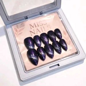 Stunning Galaxy Cat Eye Press-On Nails