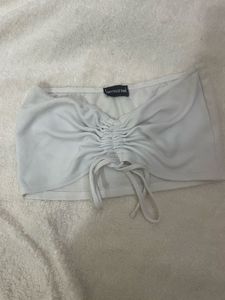 White Ruched Tube Top