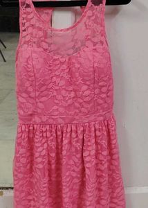 Elegant Lace Pink Dress for Women