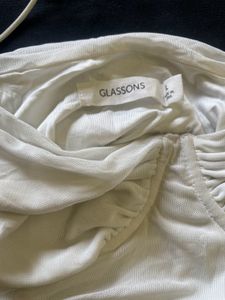 Pretty White Ruched Corset Top