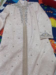 Off White Wedding Sherwani One Time Used