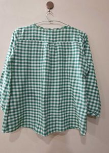 Green Gingham Cotton Top