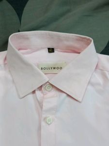 PINK FULL SLEEVE PLAIN COLOUR SHIRT USED GENTLY.