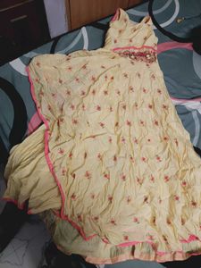 Beautiful Yellow Embroidered Gown