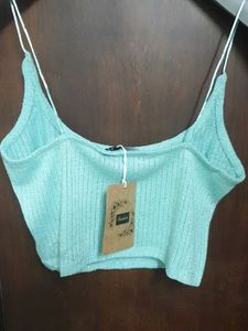 Mint Green Ribbed Crop Top small size no 138