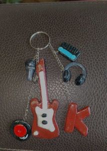 Music Themed Guitar Keychain