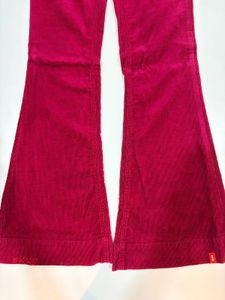 corduroy burgundy Bell Bottom Pants