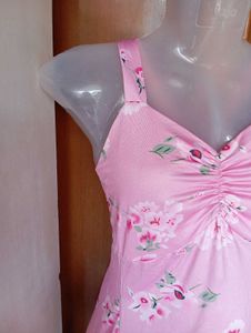 Pink Floral Ruffle Tank Top