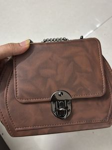 Chic Brown Faux Leather Crossbody Bag