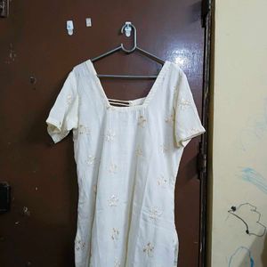 Cream Kurta Set with Pants &amp; Dupatta