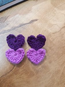 Handmade Crochet Heart Hair Clips
