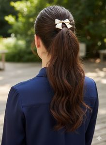 Anti Tarnish, gold plated Bow Hair Tie - Cute Acce