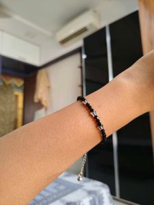 Black Beaded Butterfly Anklet And Braclet