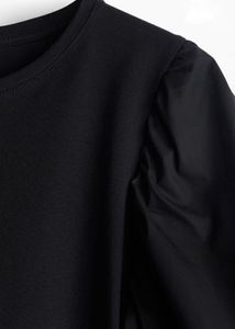 H&amp;M Black Puff Sleeve Top