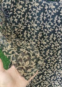 Elegant Black Kurta with Dupatta and gharara