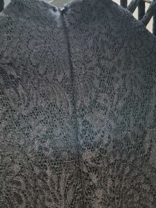Elegant Black Jacquard Dress