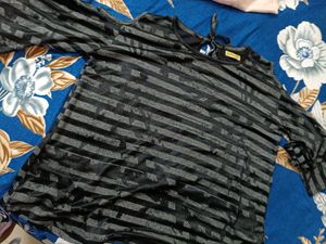 Striped Cold Shoulder Top