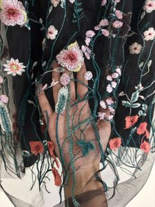 Black Embroidered Tulle Skirt