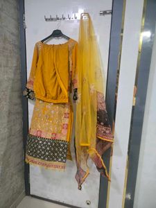 Yellow Embroidered Kurta Set with Dupatta