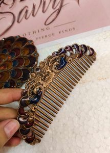 Vintage Peacock Mirror and Comb Set