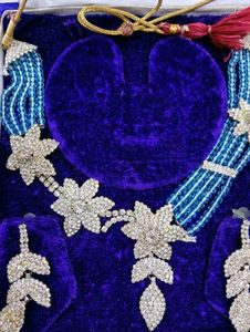 Stunning Blue Beaded Necklace &amp; Earring Set