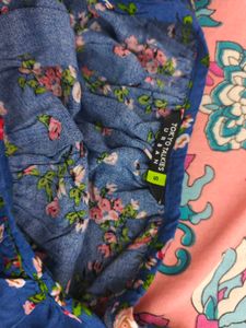 Floral Print Blue Top