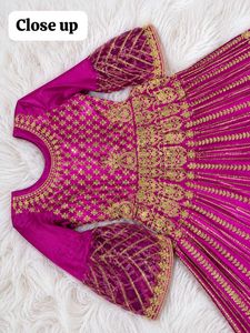 Stunning Pink &amp; Gold Embroidered wedding gown