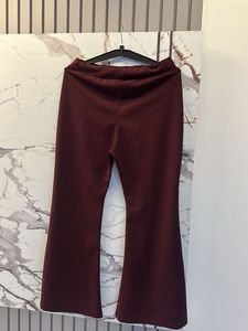 Flared Maroon Pants Gold Buttons, Waist- 26/28