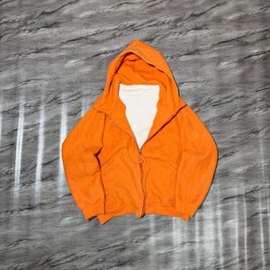 Bright Orange Zip-Up Hoodie
