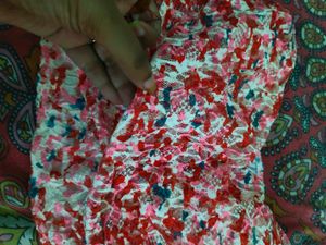 Floral Mesh Ruched Crop Top