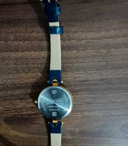 Elegant Blue Leather Strap Watch