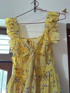 Cute Yellow Floral Mini Dress