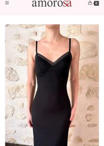 Amorosa Black Slip Dress
