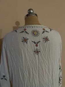 Embroidered White Kimono