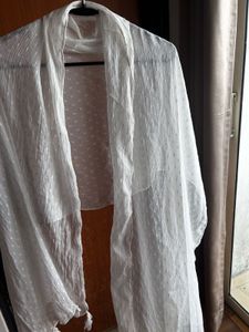 Elegant White Dupatta Scarf