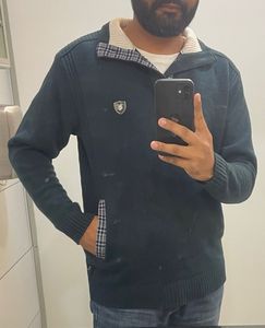 Men's Blue Pullover Sweater