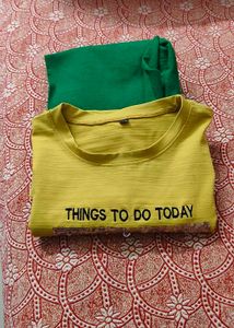 Vibrant Green leggings with T shirt