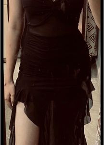 Chic Black Sheer Mesh Dress xs-s
