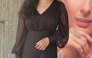 Cute Black Jumpsuit With Small Red Heart Details
