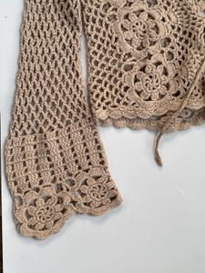Crochet Bell Sleeve Crop Top