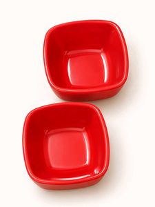 Set of 6 Red Square Bowls