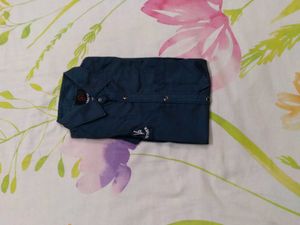 Men's Blue Button-Up Shirt