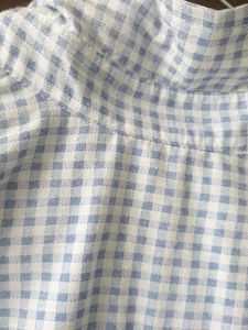 Blue Gingham Sleeveless Tie-Front Shirt no 100