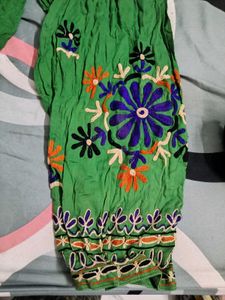 Embroidered Green Palazzos